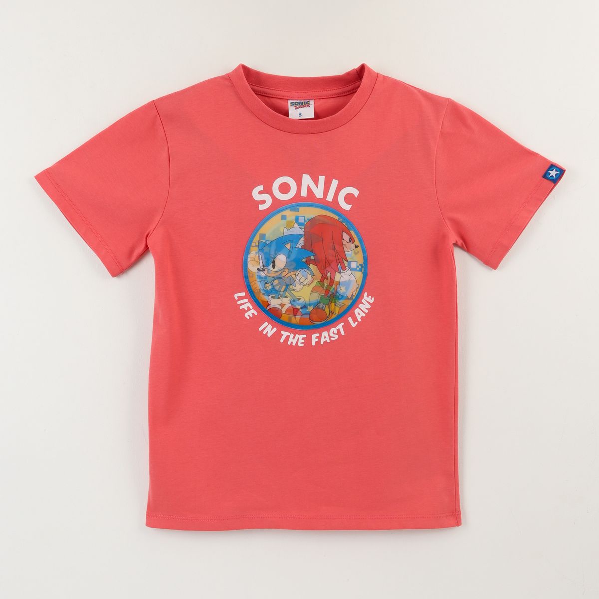 SONIC - Polera Manga Corta Niño Rojo Life In The Fast Lane Sonic