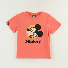 DISNEY - Polera Manga Corta Niño Damasco Mickey Smile