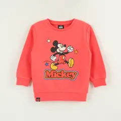DISNEY - Polerón Cerrado Niño Damasco Print Mickey Walk
