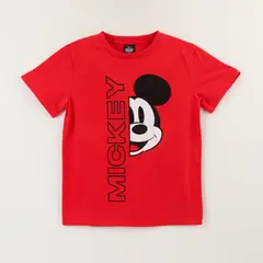 DISNEY - Polera Manga Corta Niño Rojo Mickey Mouse Face