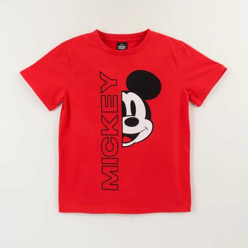DISNEY - Polera Manga Corta Niño Rojo Mickey Mouse Face Disney