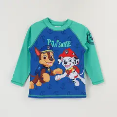 PAW PATROL - Polera UV Manga Corta Niño Azul Chase & Marshall