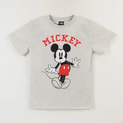 DISNEY - Polera Manga Corta Niño Gris Mickey Mouse Surprise