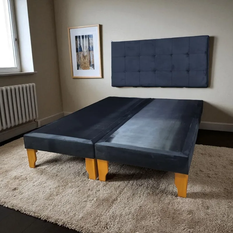DISEÑOS VALESTRINI - CAMA DOS PLAZAS FELPA NEGRA