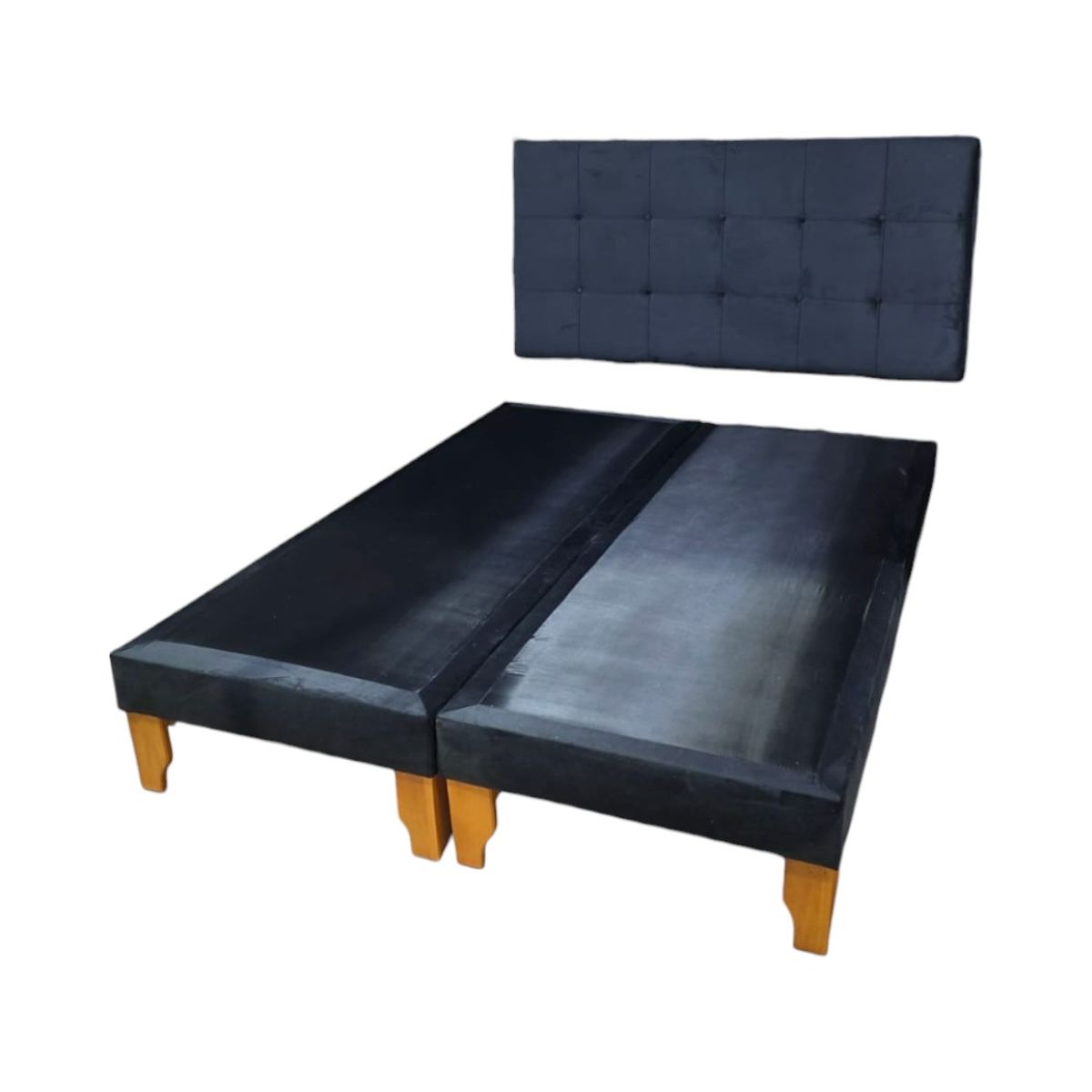 DISEÑOS VALESTRINI - CAMA DOS PLAZAS FELPA NEGRA
