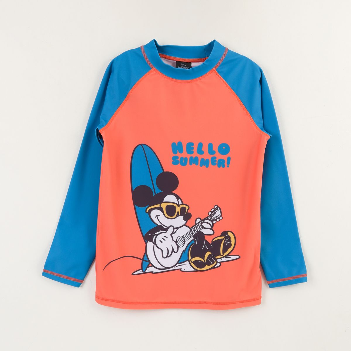 DISNEY - Polera UV Manga Larga Niño Damasco Summer Mickey Disney