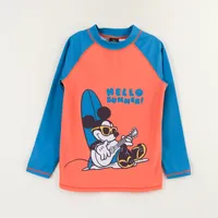 Polera UV Manga Larga Niño Damasco Summer Mickey