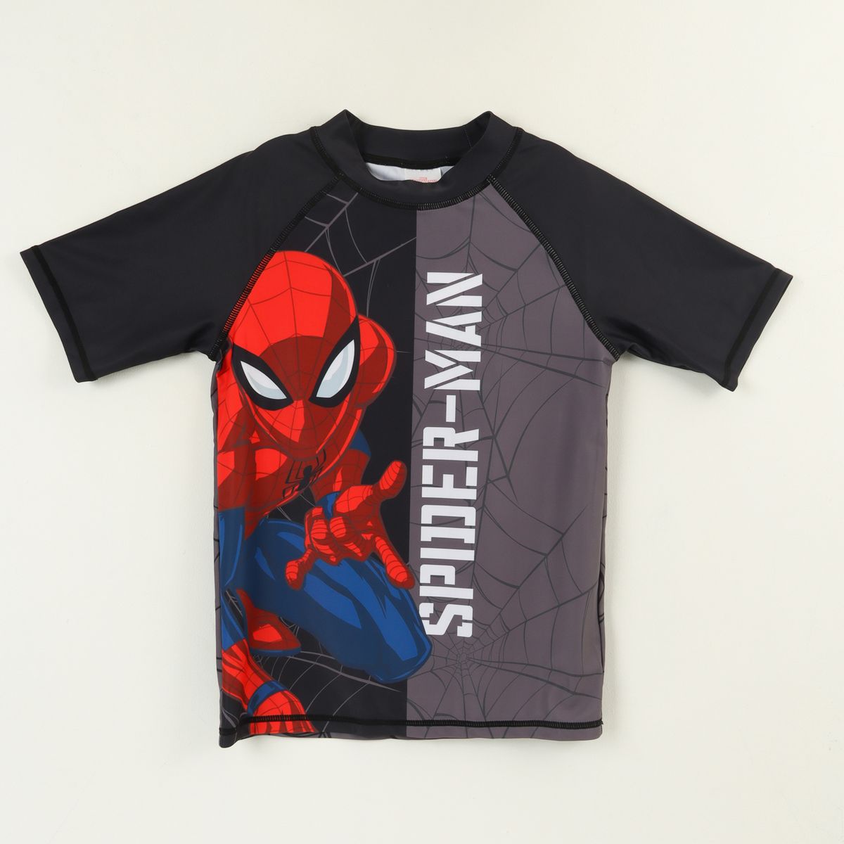 MARVEL - Polera UV Manga Corta Niño Negro Spiderman Marvel