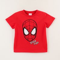 Polera Manga Corta Niño Rojo Spiderman Face