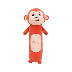 GENERICO - PELUCHE NIÑA NIÑO COJIN MONO CAFE