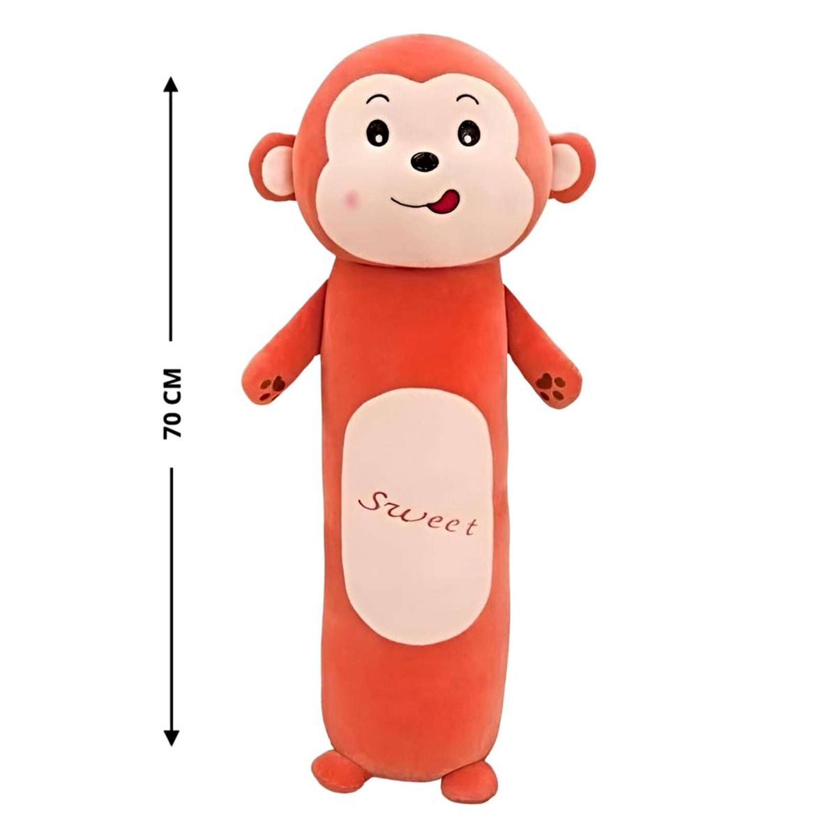 GENERICO - PELUCHE NIÑA NIÑO COJIN MONO CAFE