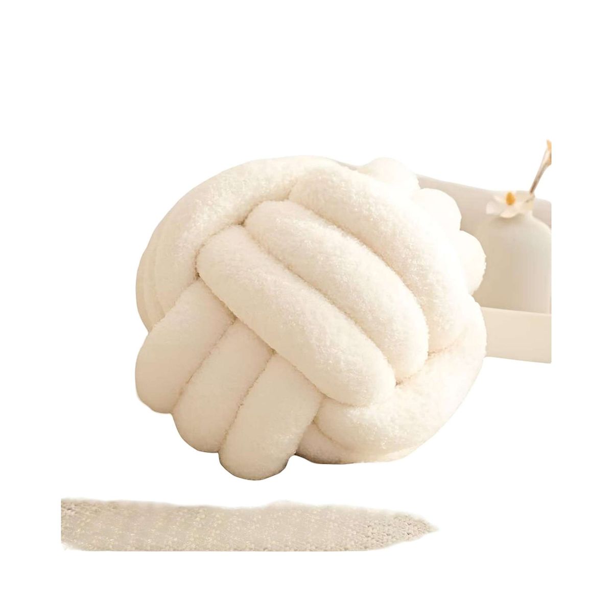 GENERICO - COJIN ELEGANTE NUDO BLANCO 22 CM