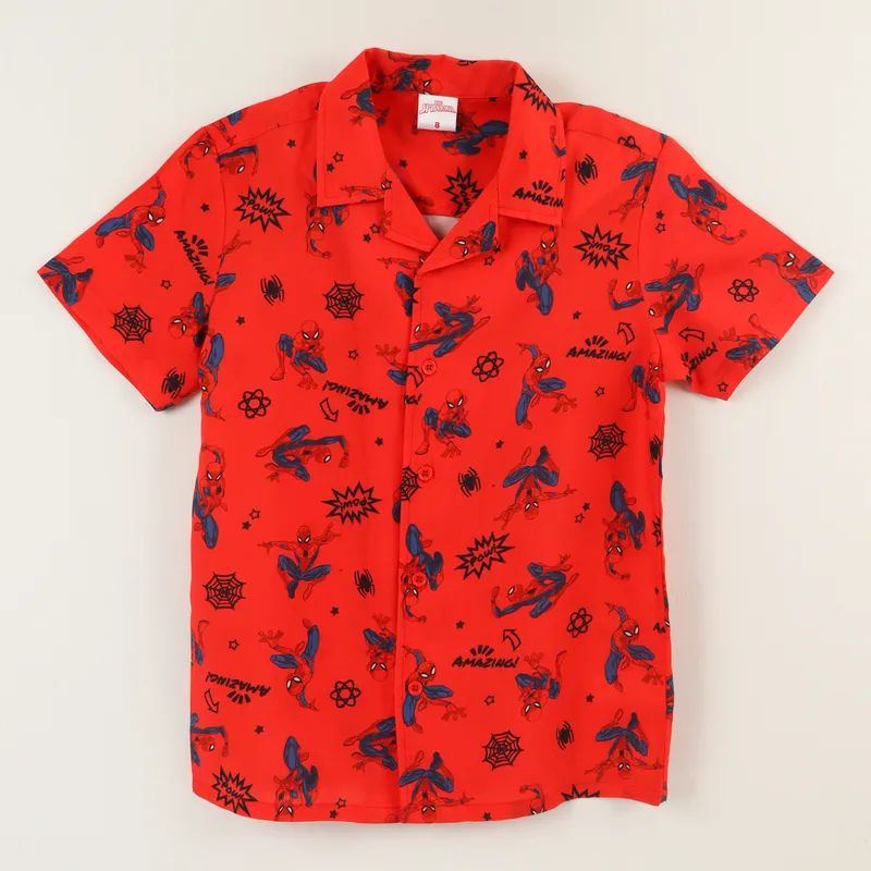 MARVEL - Camisa Niño Rojo Full Print Spiderman Marvel