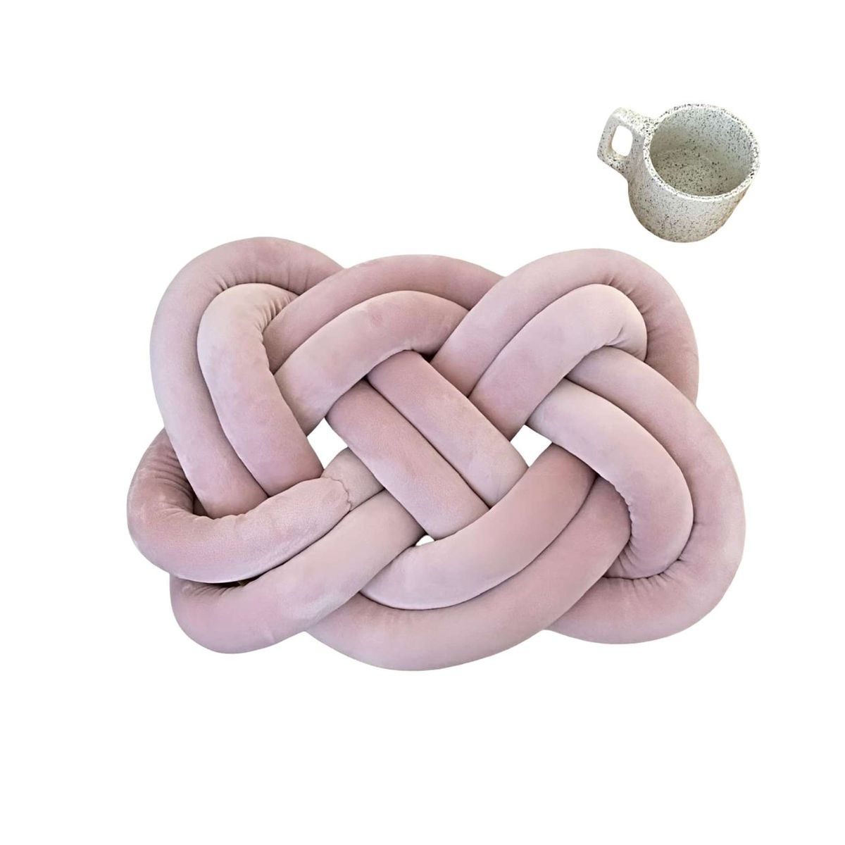 GENERICO - COJIN ELEGANTE NUDO GRANDE ROSA 45 CM