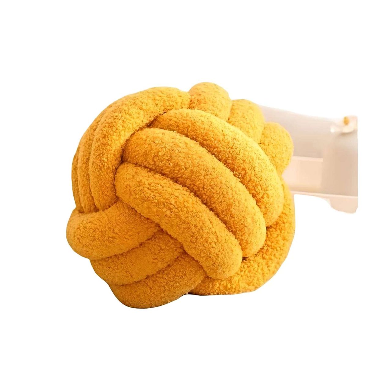 GENERICO - COJIN ELEGANTE NUDO MOSTAZA 22 CM