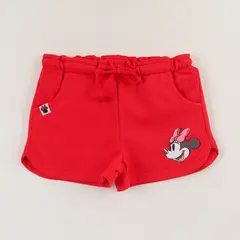 DISNEY - Short Cordón Niña Rojo Minnie Mouse Face