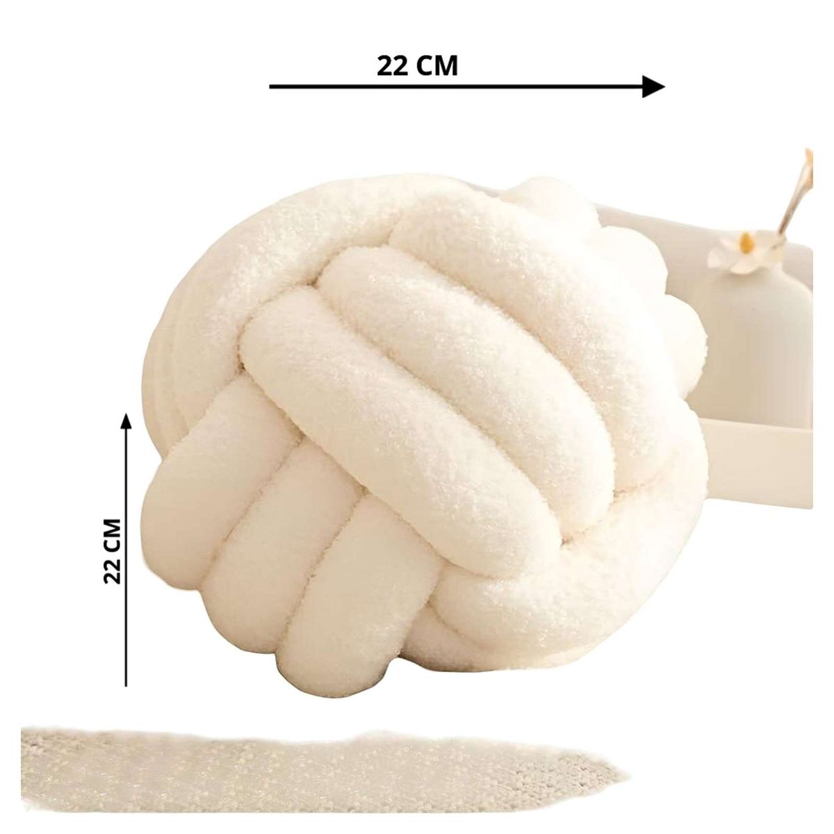 GENERICO - COJIN NUDO BLANCO 22 CM