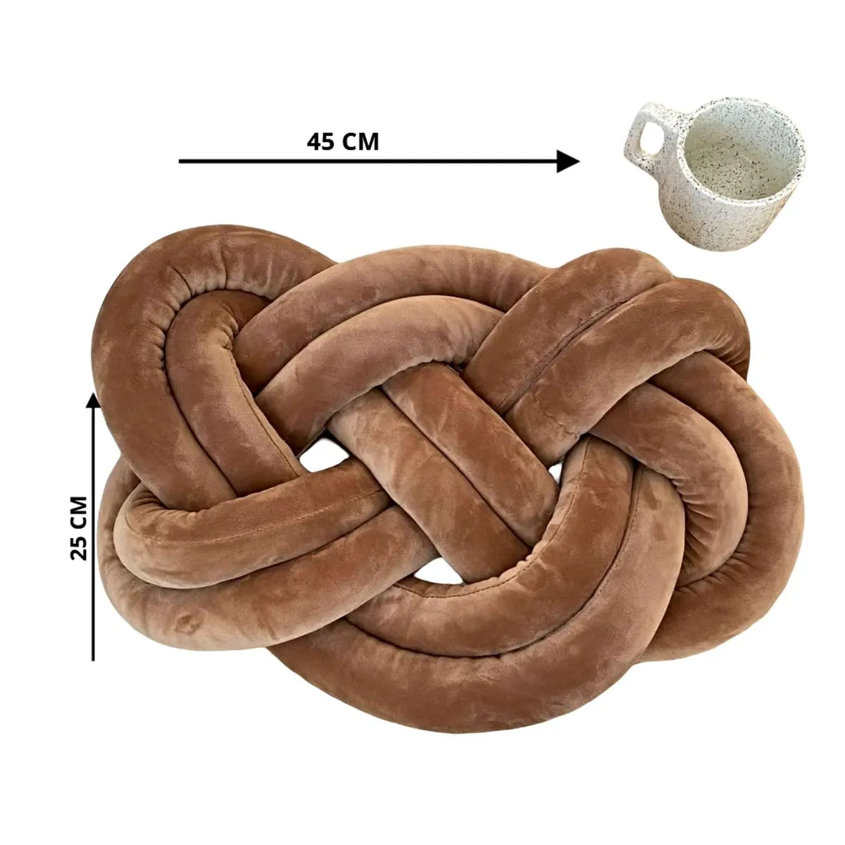 GENERICO - COJIN NUDO GRANDE CAFÉ 45 CM