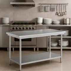 JOYTEK - Mesón de Cocina Acero Inoxidable 120x60x85 cm