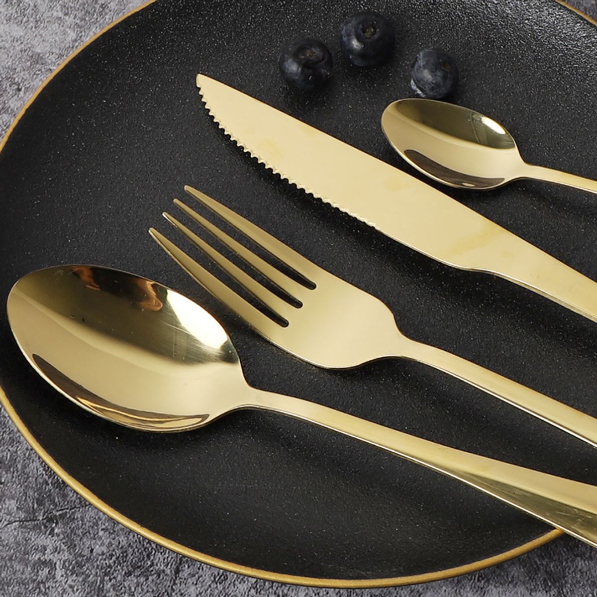KITCHENWARE - SET DE CUBIERTOS 24 PIEZAS ACERO INOXIDABLE CAPRI GOLD