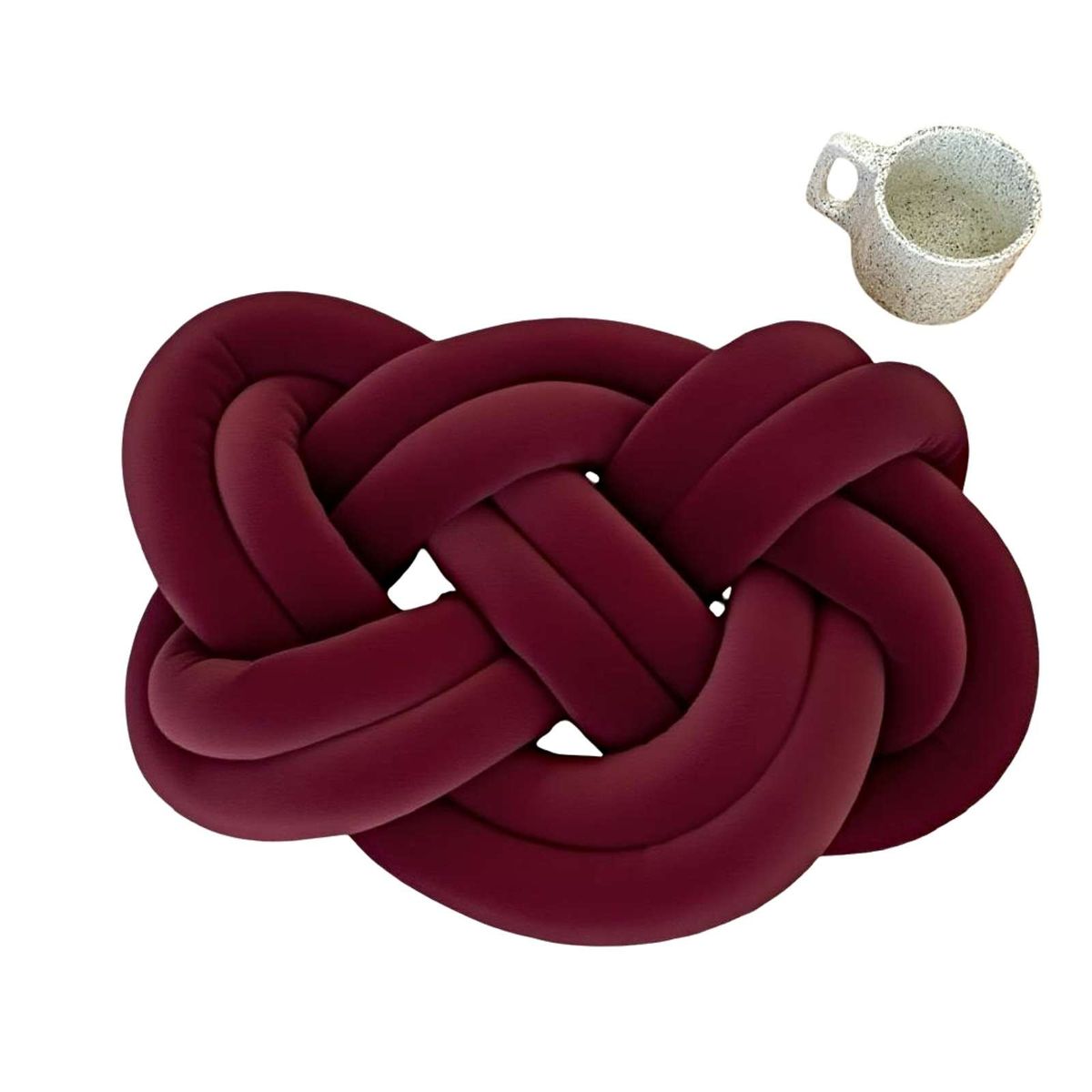 GENERICO - COJIN ELEGANTE NUDO GRANDE BURDEO 45 CM