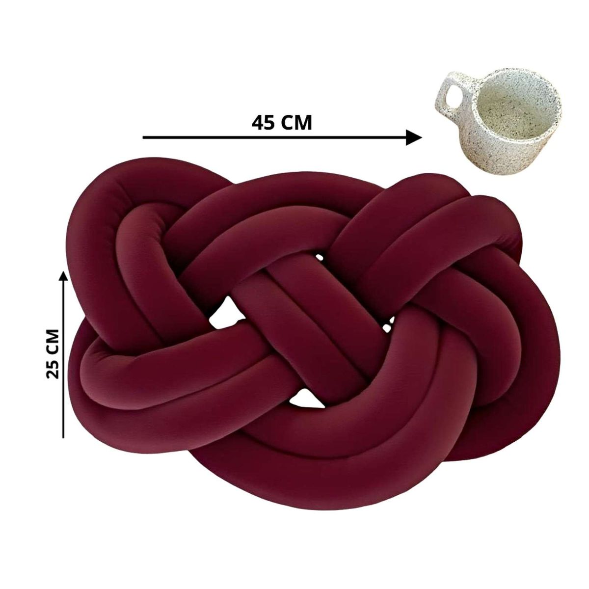 GENERICO - COJIN ELEGANTE NUDO GRANDE BURDEO 45 CM