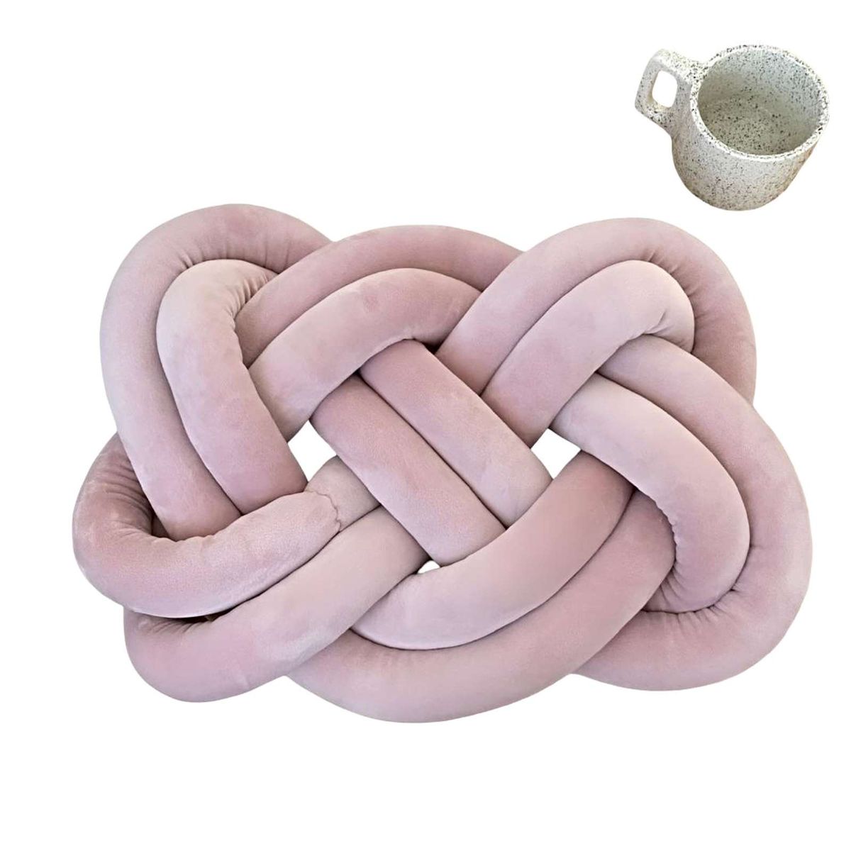 GENERICO - COJIN ELEGANTE NUDO GRANDE ROSA 45 CM.