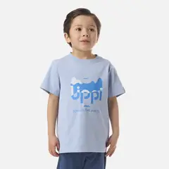 LIPPI - Polera Niño Logo T-shirt Celeste Oscuro
