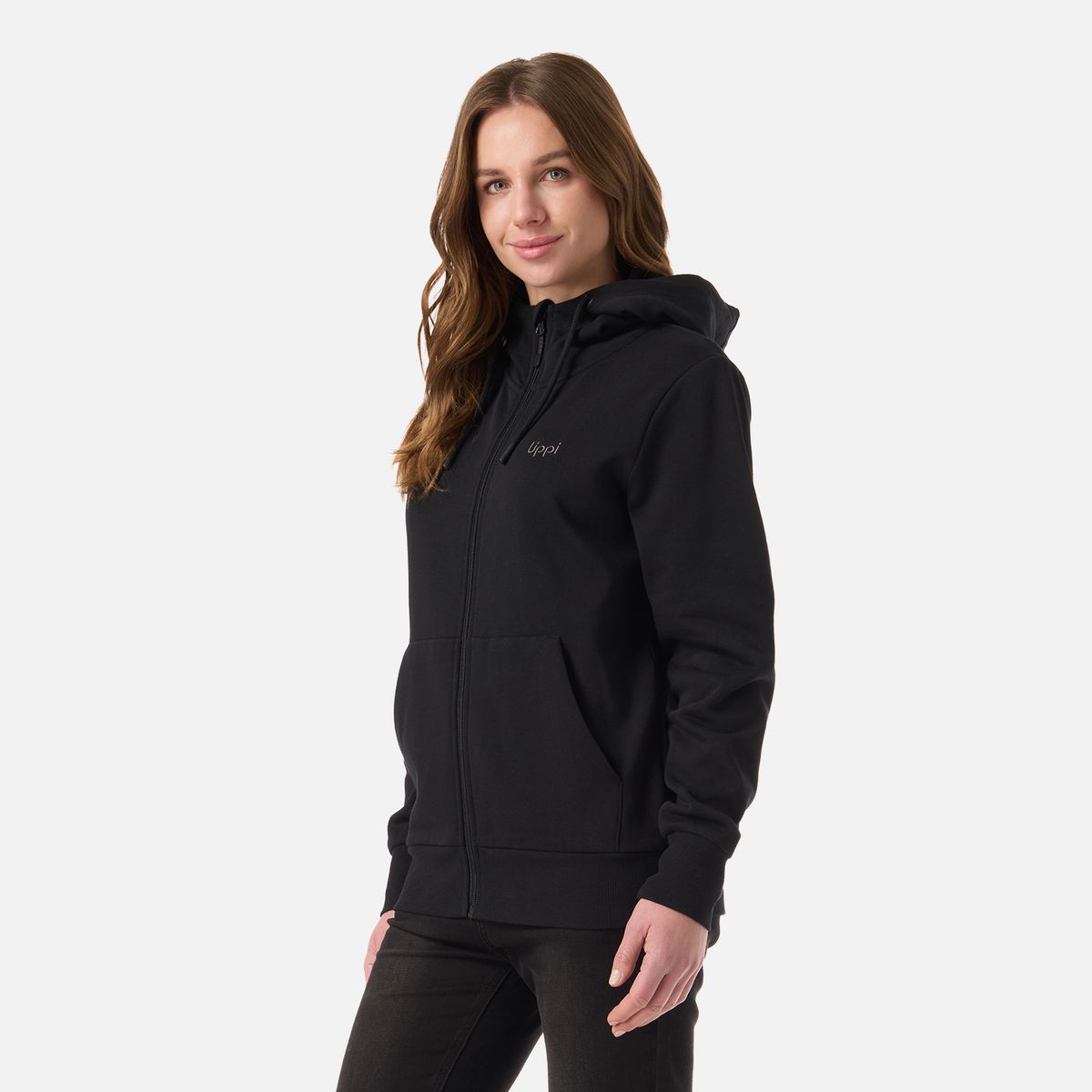 LIPPI - Polerón Mujer Ulmo Light Full Zip Hoody Sweatshirt Negro Lippi