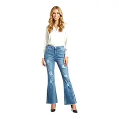 HERIEL - Jeans Flare Push Up Acampanado Levanta Cola Corte Colombiano