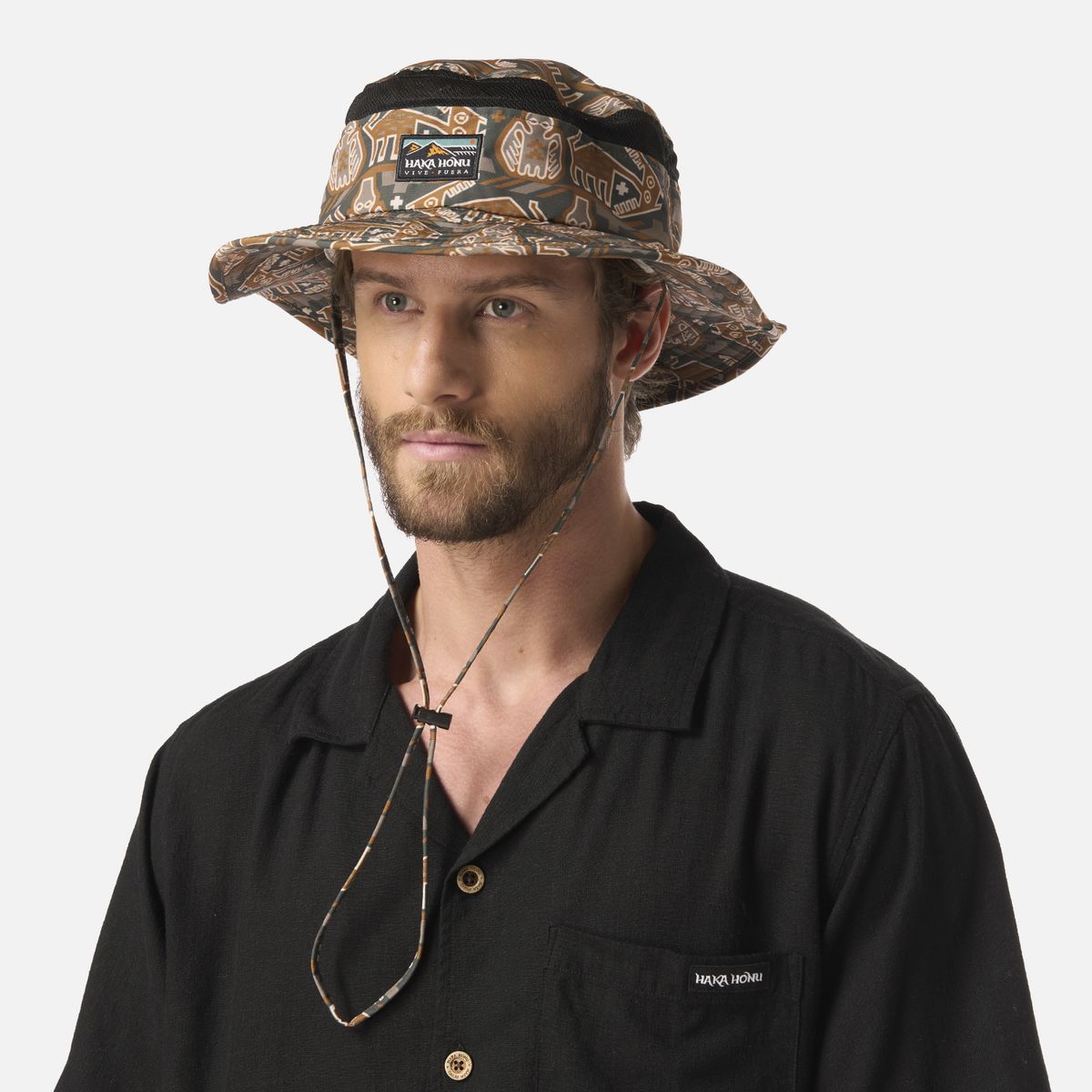 HAKA HONU - Sombrero Unisex Pensador Print Verde Oliva Haka Honu