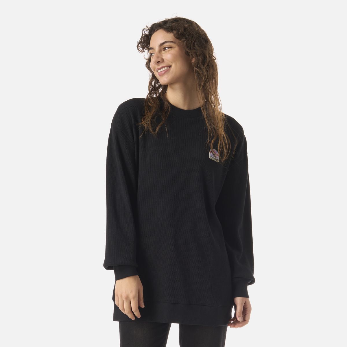 HAKA HONU - Polerón Mujer Eclipse Negro Haka Honu