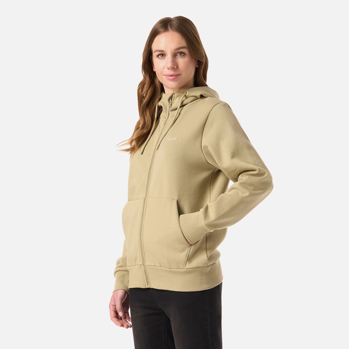 LIPPI - Polerón Mujer Ulmo Full Zip Hoody Sweatshirt Verde Oliva Lippi
