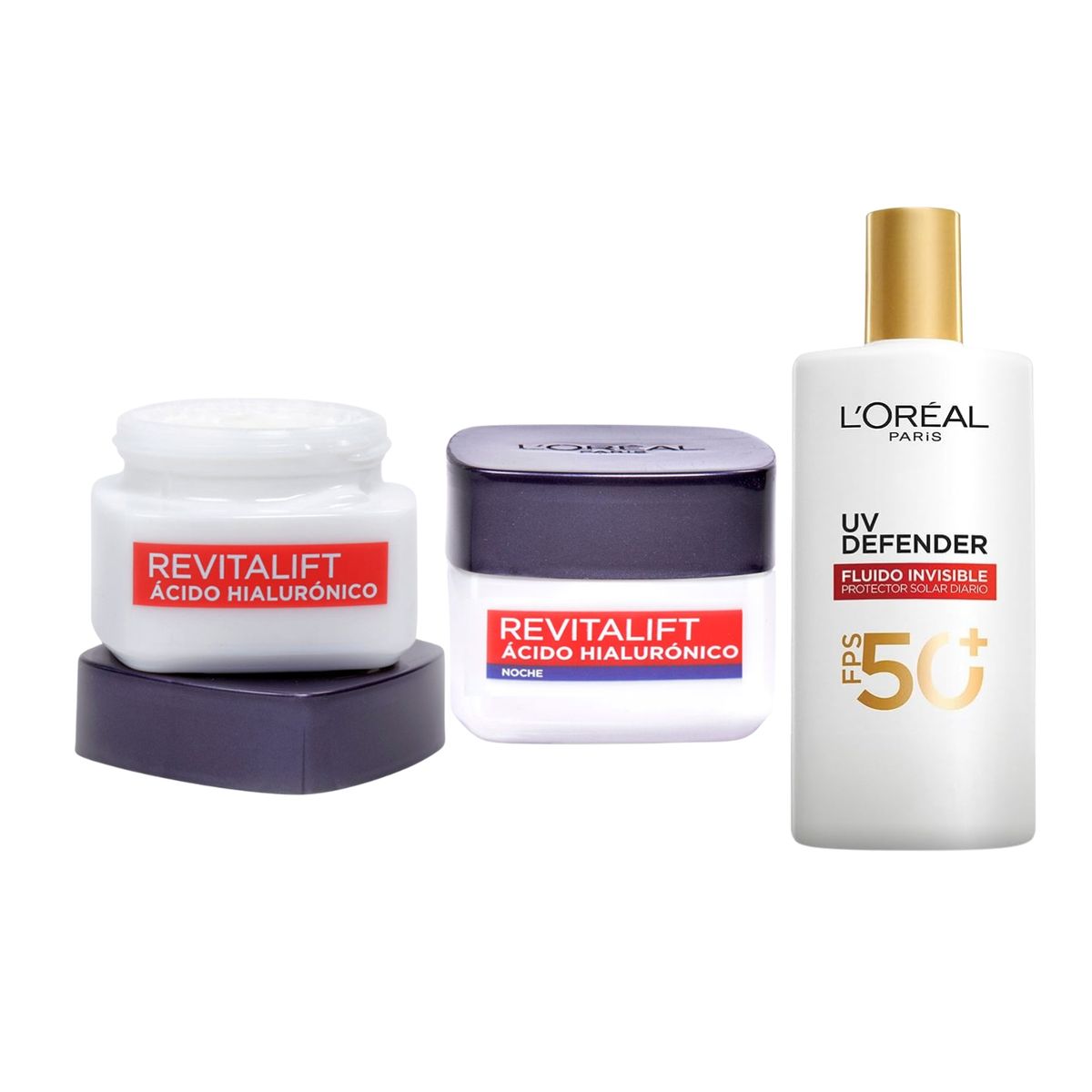 LOREAL PARIS - Pack Revitalift Ácido Hialurónico Día + Noche + UV Defender