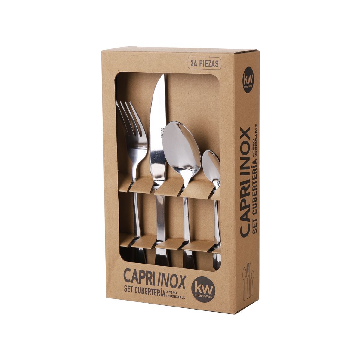 KITCHENWARE - SET CUBERTERÍA 24PZ CAPRI INOX - KW KITCHENWARE