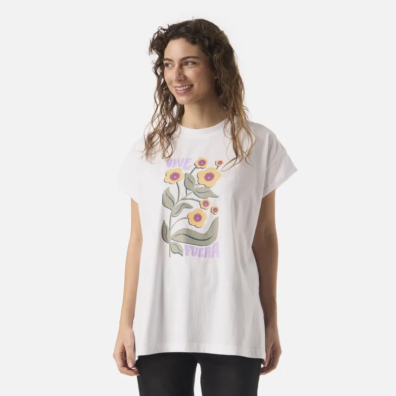 HAKA HONU - Polera Mujer Garza Blanco Haka Honu