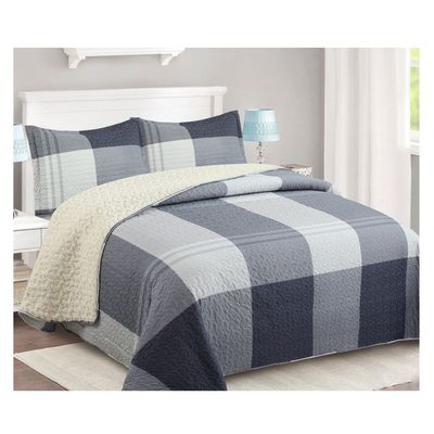 Imagen 2 del producto Cubrecama Quilt Sherpa 2 Pzas. Mod. Steel Pulse Fundas 50x70 Cm