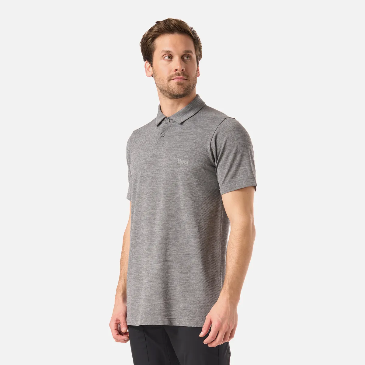 LIPPI - Polera Hombre B-Classic Seamless Polo Gris Melange Lippi