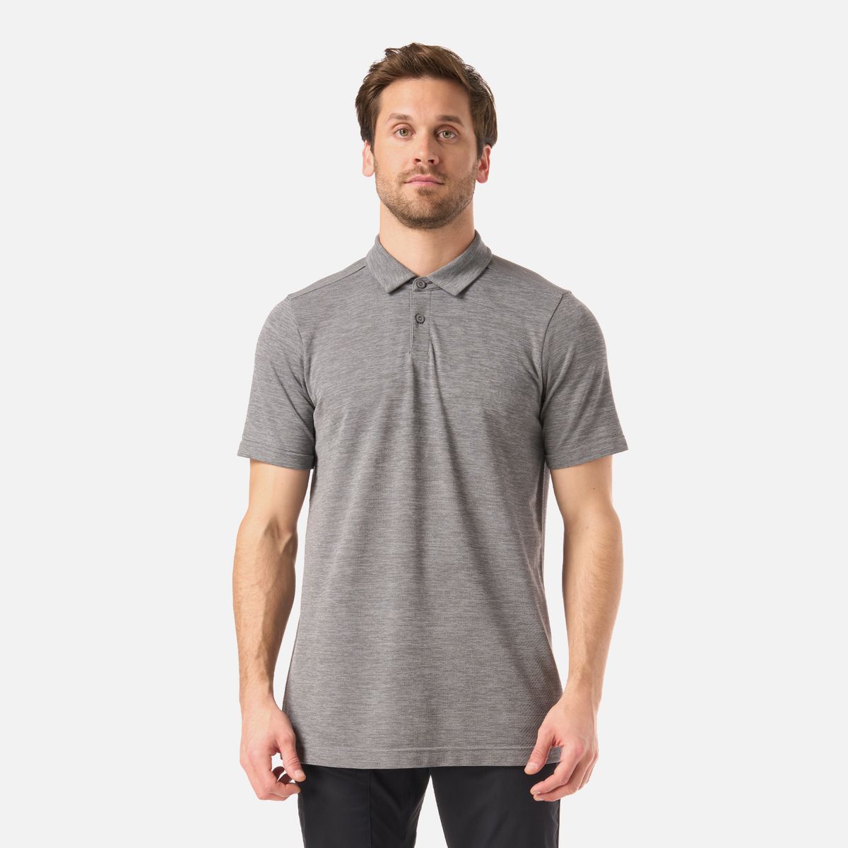 LIPPI - Polera Hombre B-Classic Seamless Polo Gris Melange Lippi