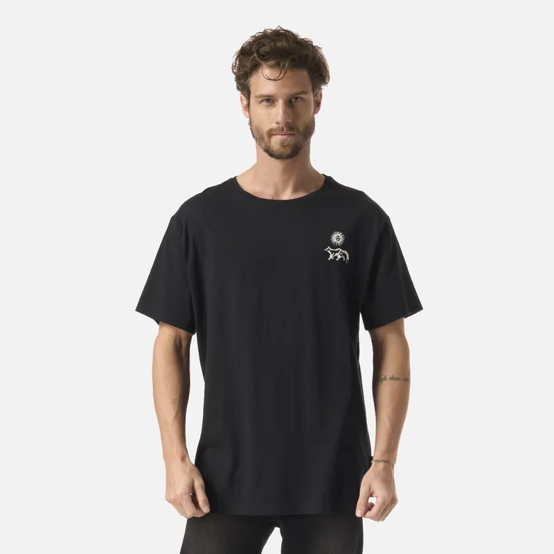 HAKA HONU - Polera Hombre Mosaicos Gris Oscuro Haka Honu