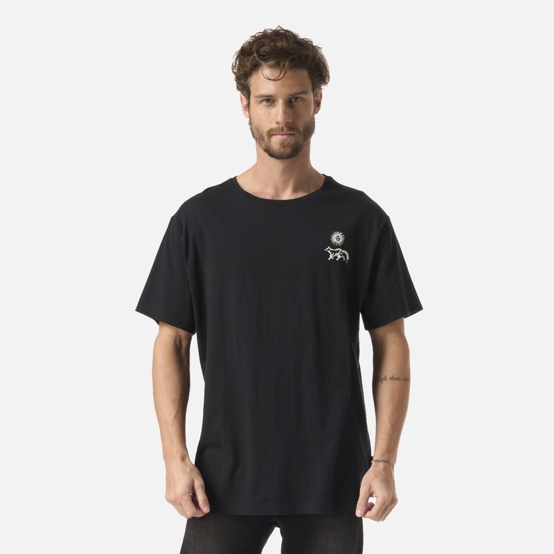 HAKA HONU - Polera Hombre Mosaicos Gris Oscuro Haka Honu