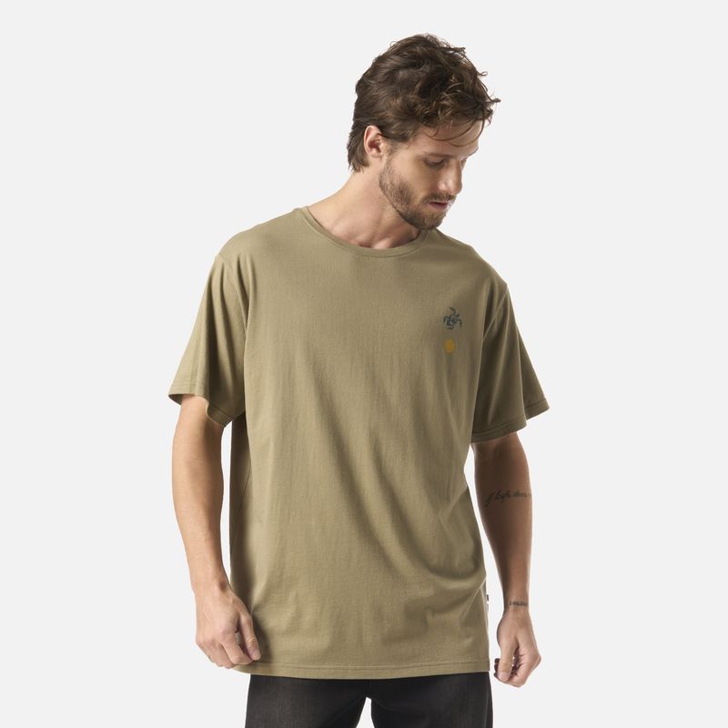 HAKA HONU - Polera Hombre El Cuernudo Verde Oliva Haka Honu