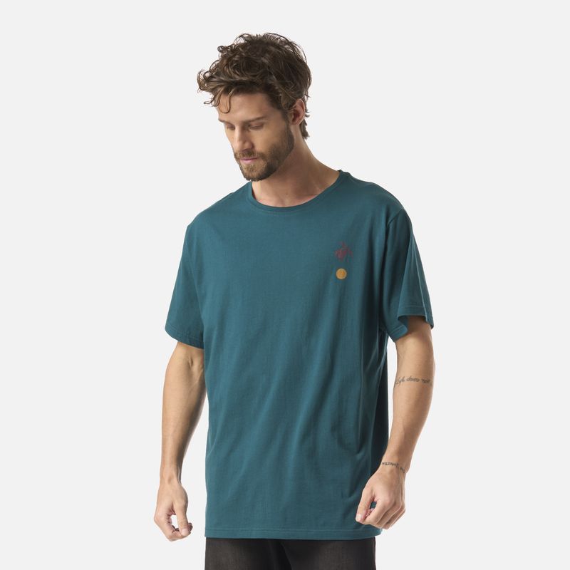 HAKA HONU - Polera Hombre El Cuernudo Petroleo Oscuro Haka Honu