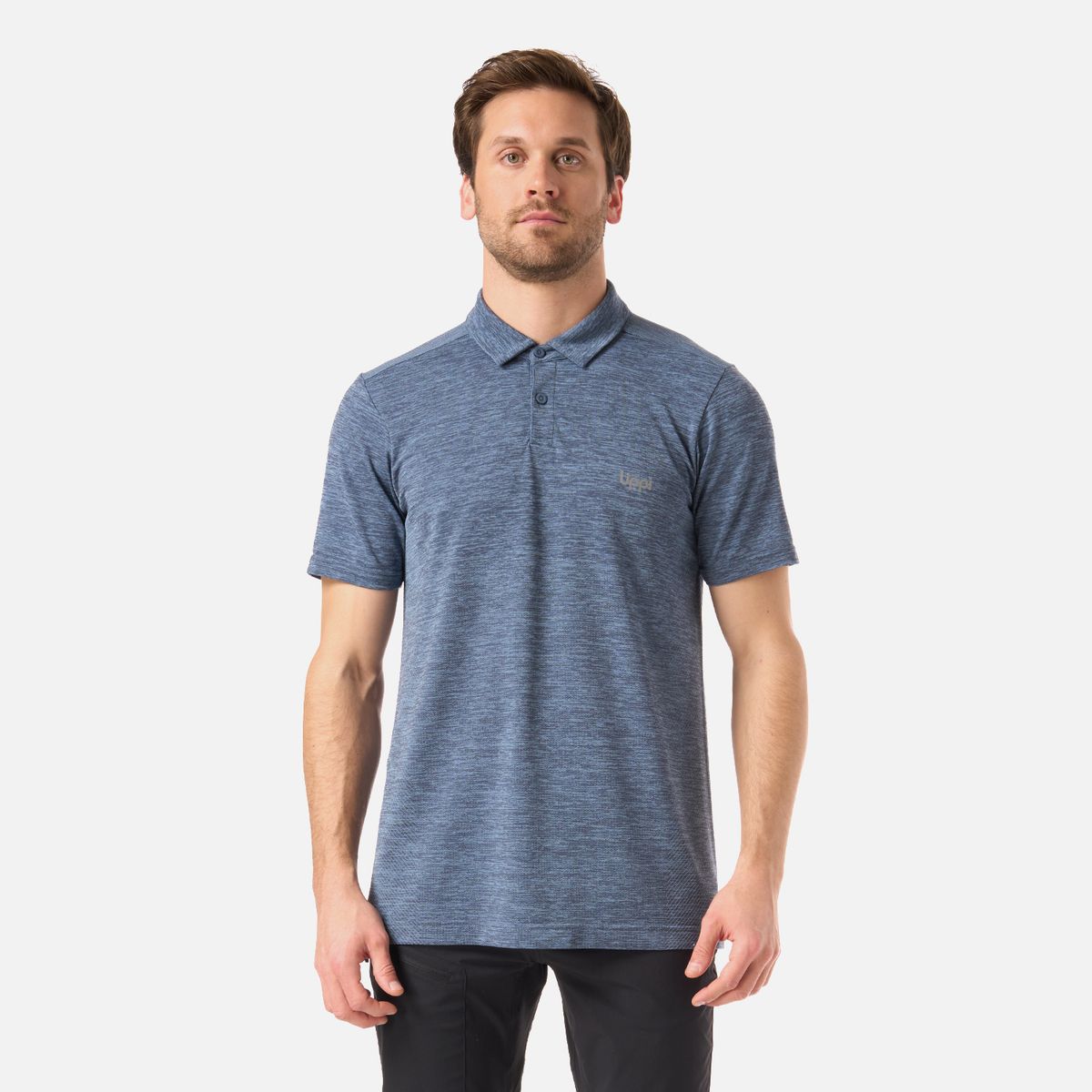LIPPI - Polera Hombre B-Classic Seamless Polo Azul Piedra Lippi