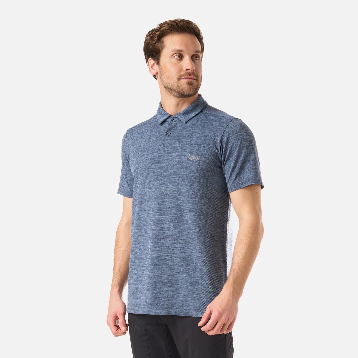 LIPPI - Polera Hombre B-Classic Seamless Polo Azul Piedra Lippi