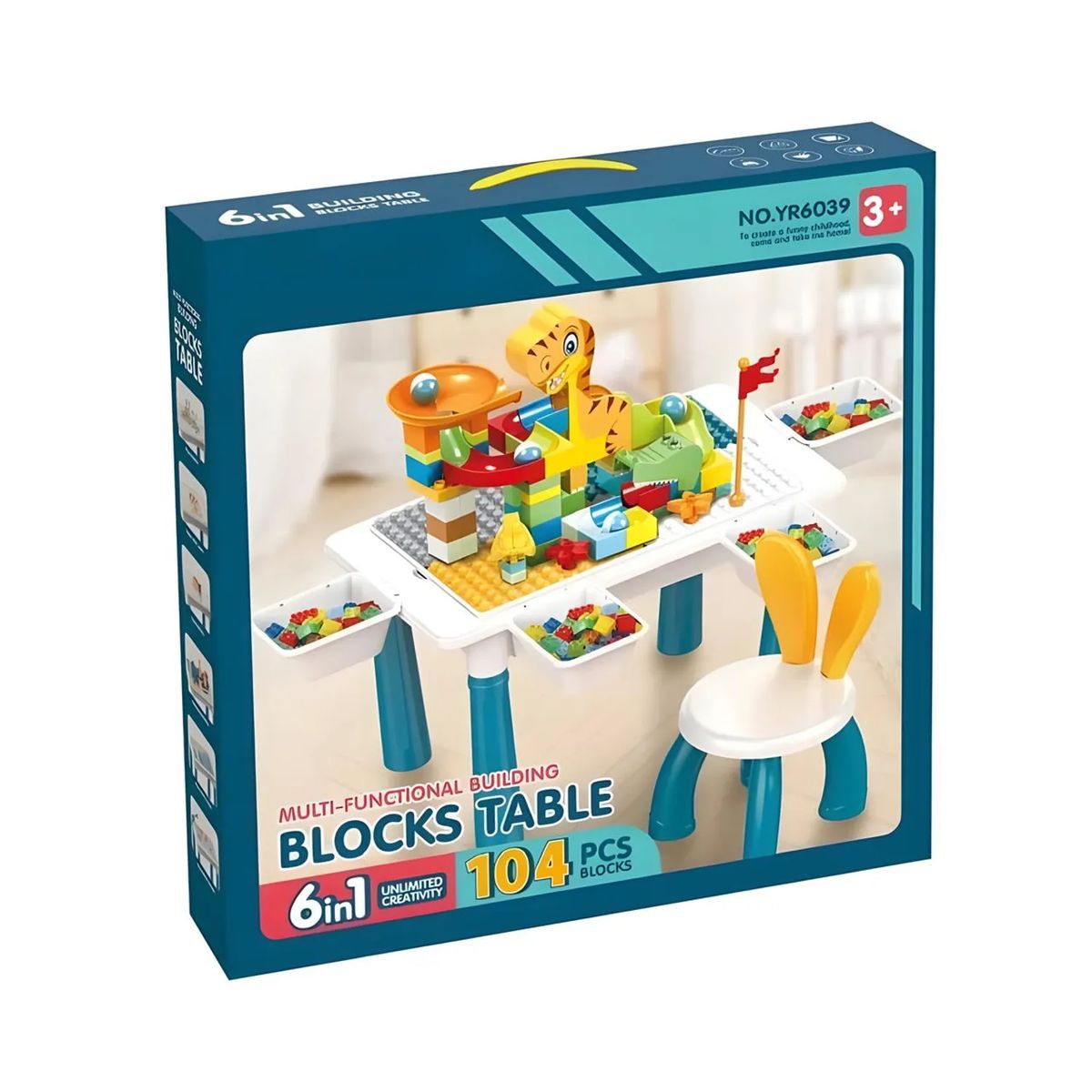 MOVI - MESA DE JUEGO Y 104 PIEZAS DE BLOQUES