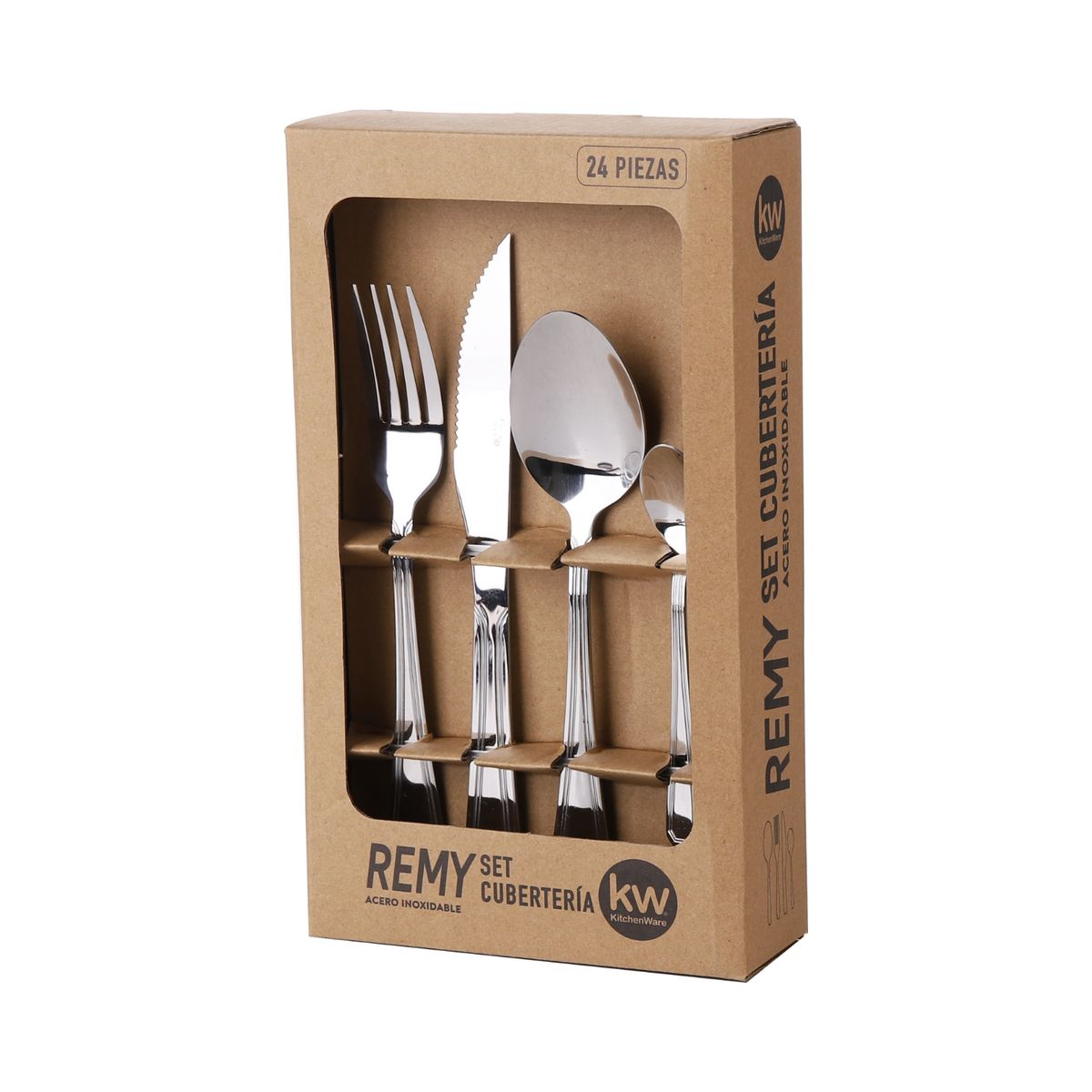 KITCHENWARE - SET DE CUBIERTOS 24 PIEZAS ACERO INOXIDABLE REMY