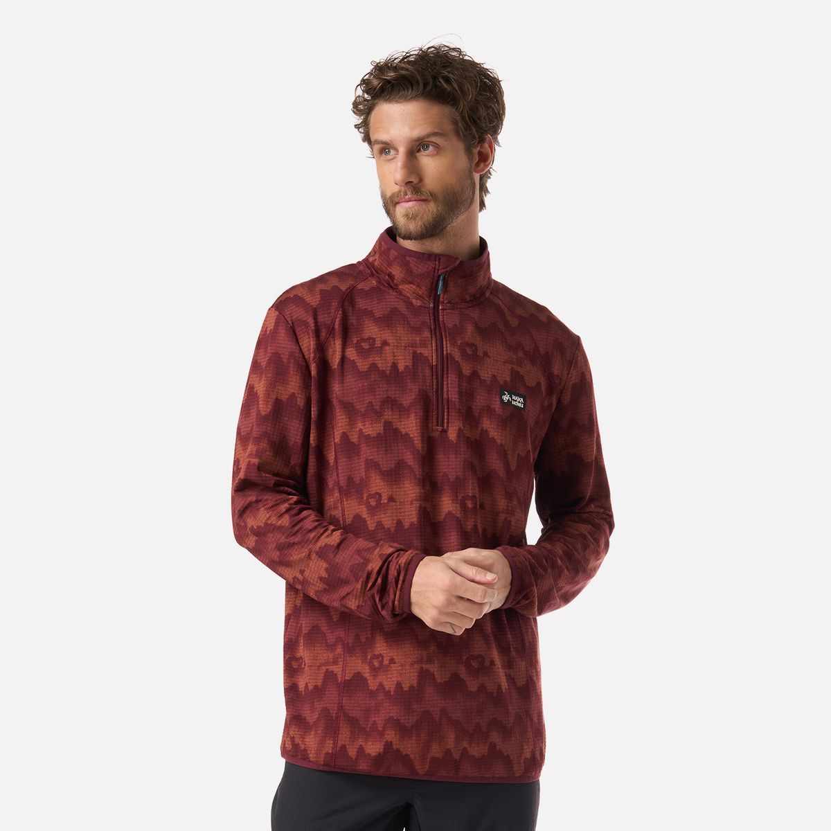 HAKA HONU - Polerón Hombre Taina Print Burdeo Haka Honu