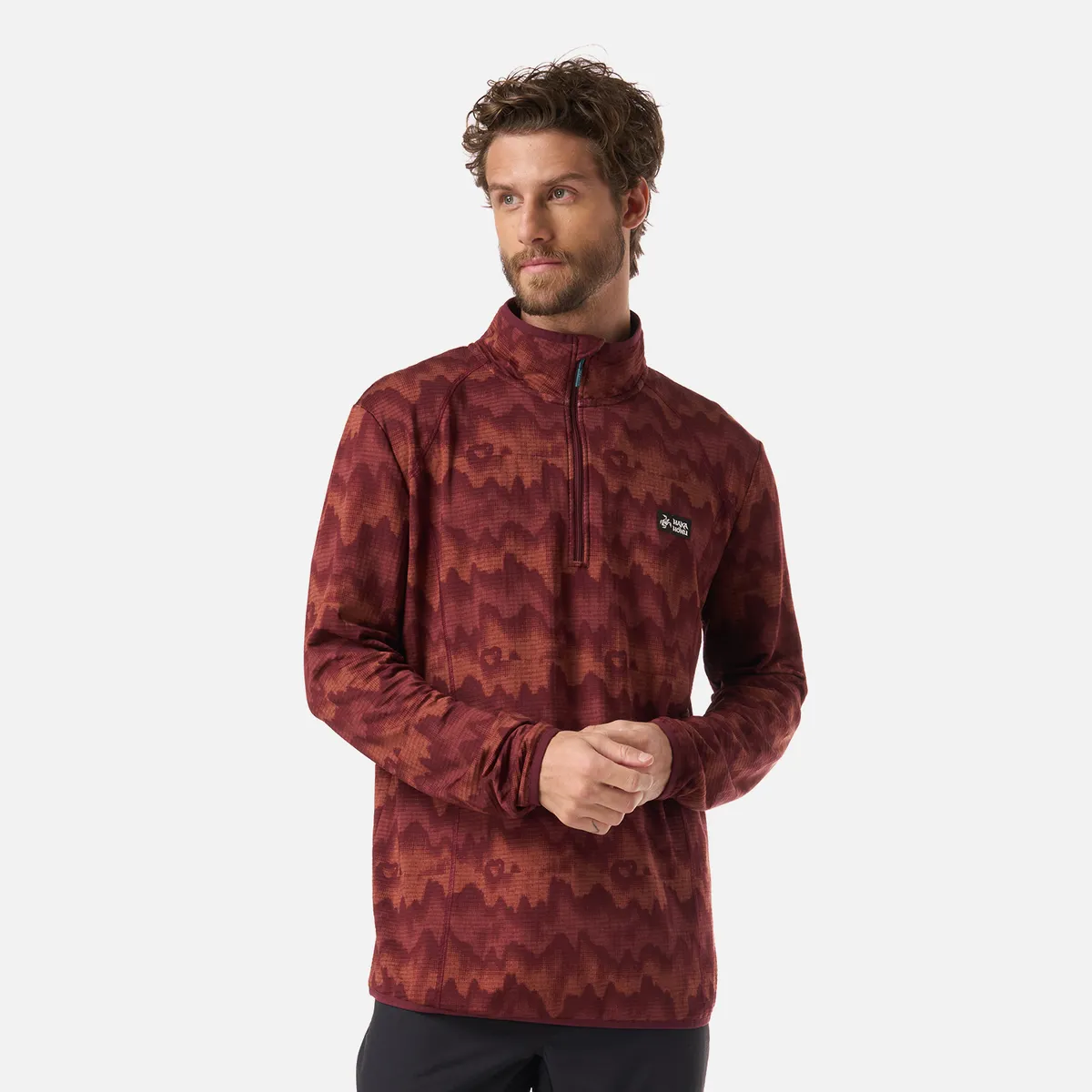 HAKA HONU - Polerón Hombre Taina Print Burdeo Haka Honu