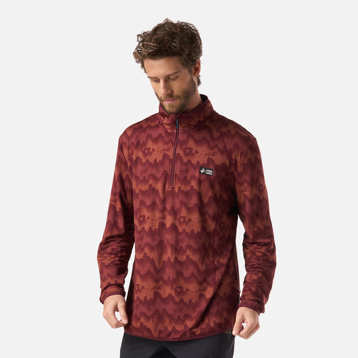 HAKA HONU - Polerón Hombre Taina Print Burdeo Haka Honu